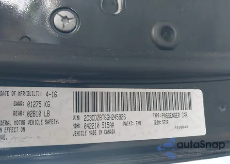 2016 Dodge Challenger R/T Shaker z USA, uszkodzony, nr VIN 2C3CDZBT6GH245926